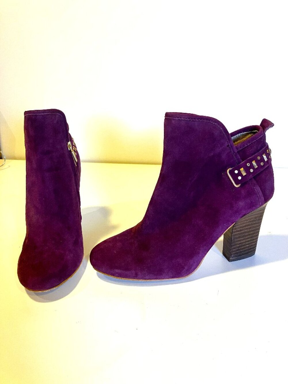 LATIGO Ganet Purple Suede Ankle Booties. Size 9.5